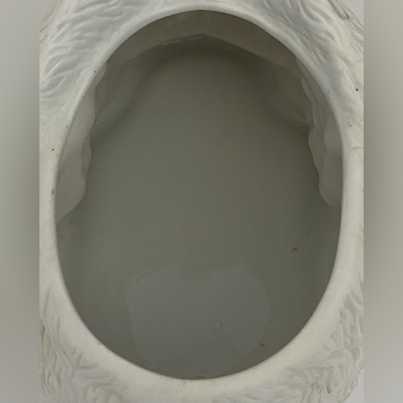 80s Easter BUNNY White Rabbit pink VASE planter FTDA Taiwan Vintage 1987 ceramic - Picture 3 of 12